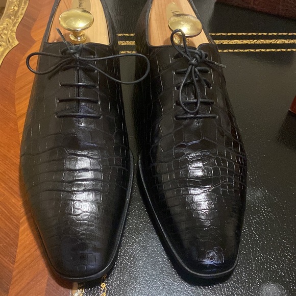 - Luxury ARTIOLI.  7k GENUINE Crocodile ? Wholecut Oxford Dress Shoes main image 10